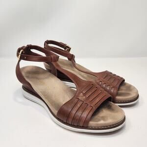 Cole Haan Original Grand Huarache Wedge Sandals Women Size 8.5 B Brown Leather